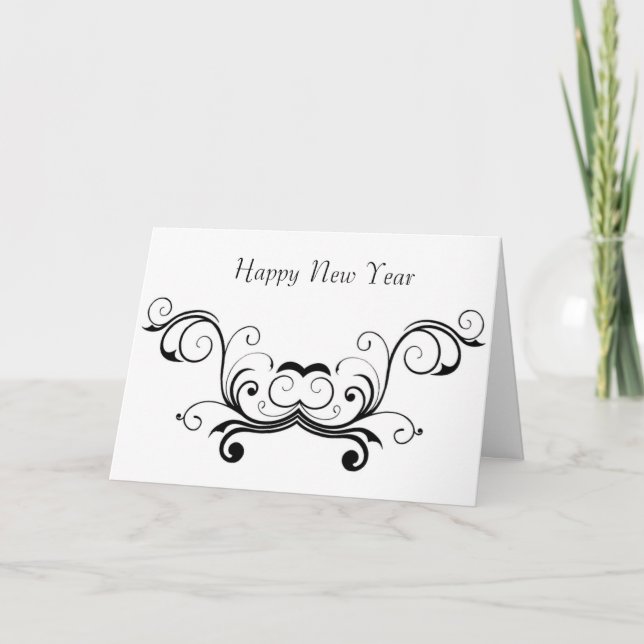 Vintage Happy New Year Holiday Card (Front)