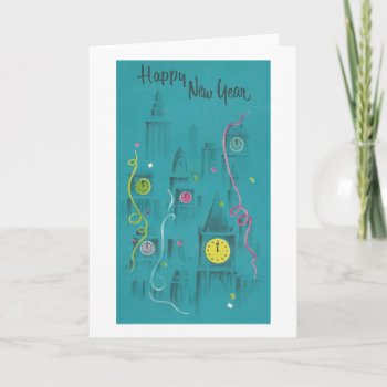 Vintage Happy New Year Holiday Card by Gypsify at Zazzle