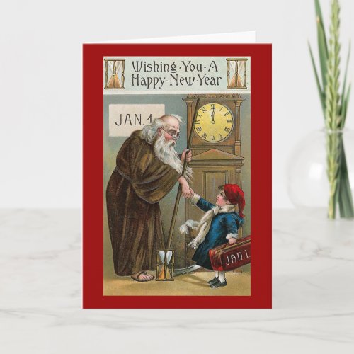 Vintage Happy New Year Holiday Card