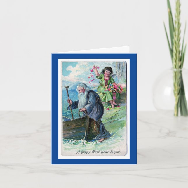 Vintage Happy New Year Holiday Card (Front)