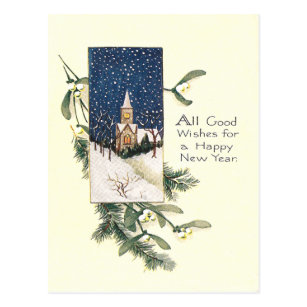 happy new year postcard