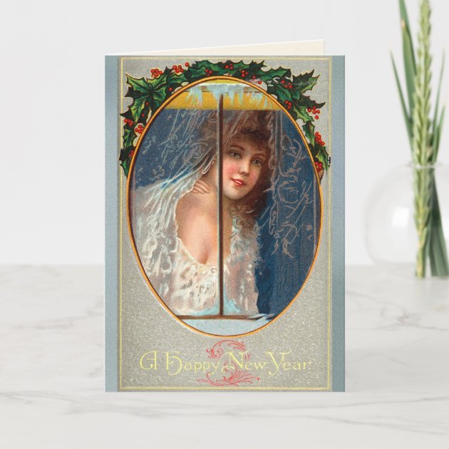 Vintage Happy New Years Greeting Holiday Card