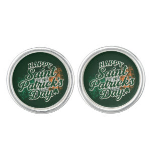 Vintage Happy Saint Patrick's day Cufflinks