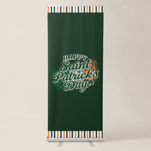 Vintage Happy Saint Patrick's day  Retractable Banner (Front)