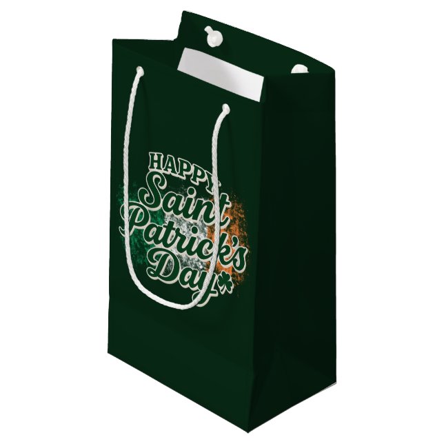 Vintage Happy Saint Patrick's day  Small Gift Bag (Front Angled)