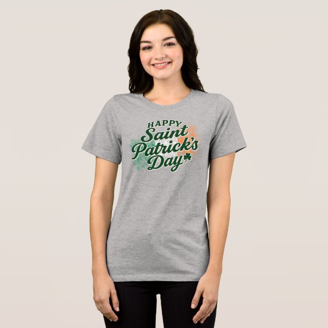 Vintage Happy Saint Patrick's day  Tri-Blend Shirt (Front Full)