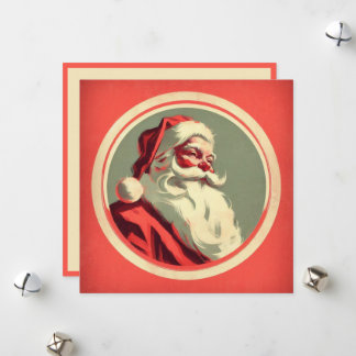 Vintage Happy Santa Holiday Card