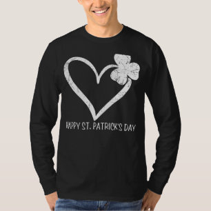 Vintage Happy St Patrick S Day Irish Shamrock Hear T-Shirt