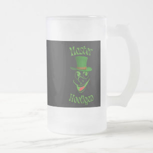 Vintage Happy St. Patrick's Day Frosted Glass Beer Mug