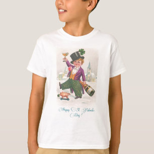 Vintage Happy St Patricks Day Shamrock Champagne T-Shirt