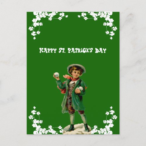 Vintage Happy St Patricks Day Son Grandson Cute Holiday Postcard
