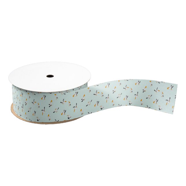 Vintage Happy Summer Sea Birds Grosgrain Ribbon (Spool)