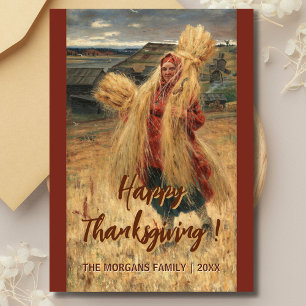 Vintage Happy Thanksgiving After the Hay Harvest Card