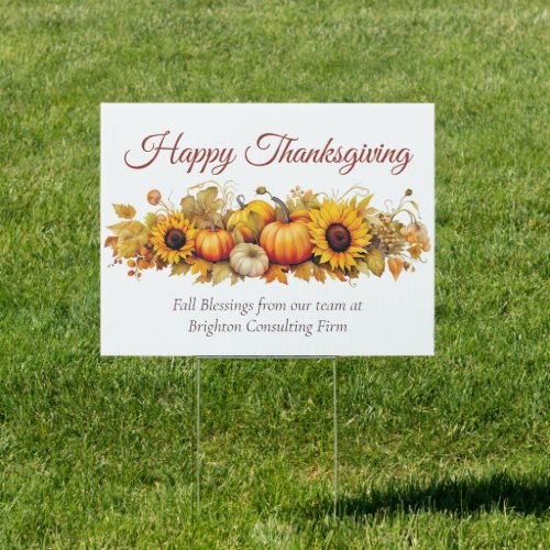 Vintage Happy Thanksgiving Custom Company Yard Sign