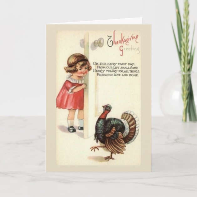 Vintage - Happy Thanksgiving Feast Day, Holiday Card