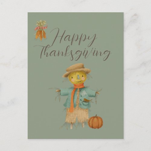 Vintage happy thanksgiving Holiday Postcard 