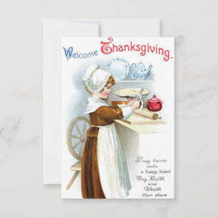 vintage happy thanksgiving watercolor invitation