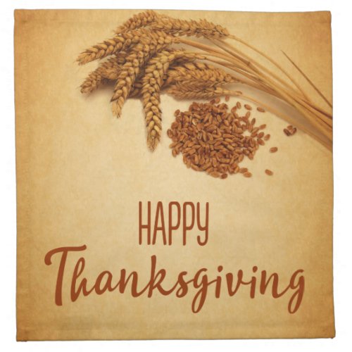 Vintage Happy Thanksgiving Wheat Corn Cloth Napkin