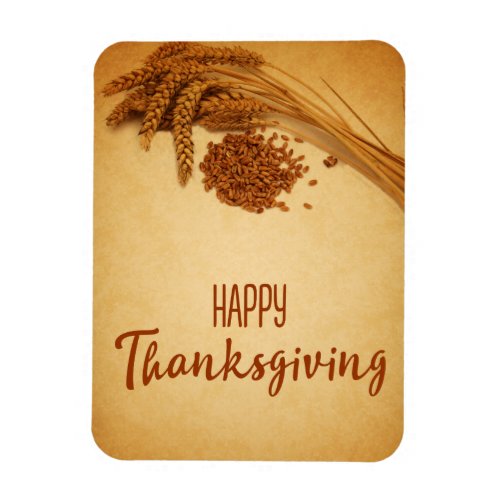 Vintage Happy Thanksgiving Wheat Corn Magnet