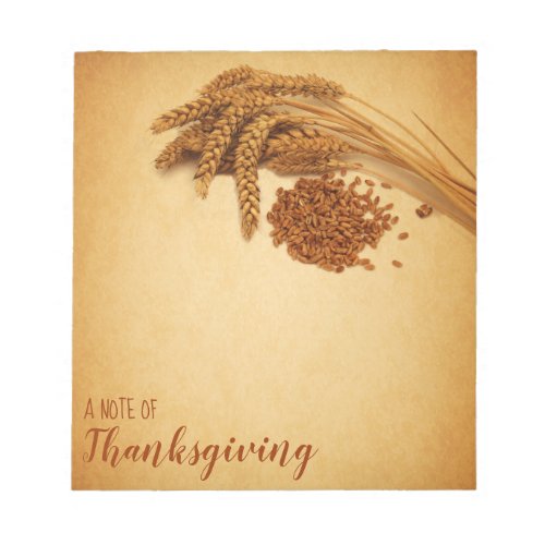 Vintage Happy Thanksgiving Wheat Corn Notepad