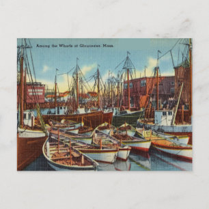 Vintage Harbor Gloucester, Massachusetts Postcard