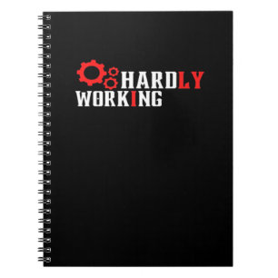 Vintage Hardly Working Funny Typography Essential Notebook