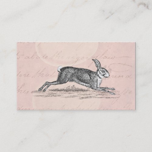 Vintage Hare Bunny Rabbit Illustration _Rabbits Business Card
