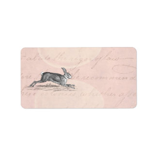 Vintage Hare Bunny Rabbit Illustration - Rabbits Label