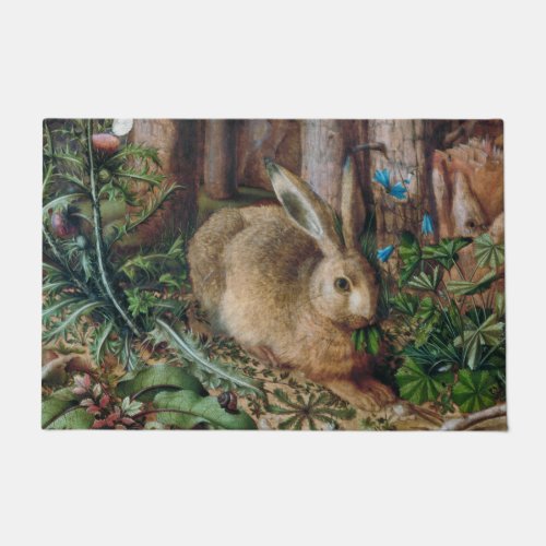 Vintage Hare in the Forest _ Hans Hoffmann Doormat