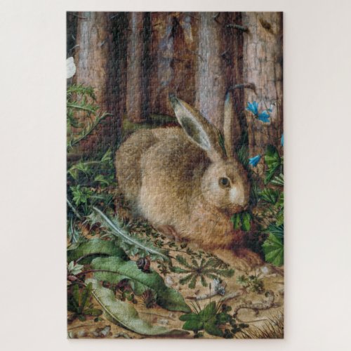 Vintage Hare in the Forest _ Hans Hoffmann Jigsaw Puzzle