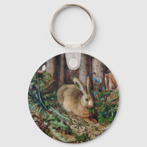 Vintage Hare in the Forest _ Hans Hoffmann Keychain