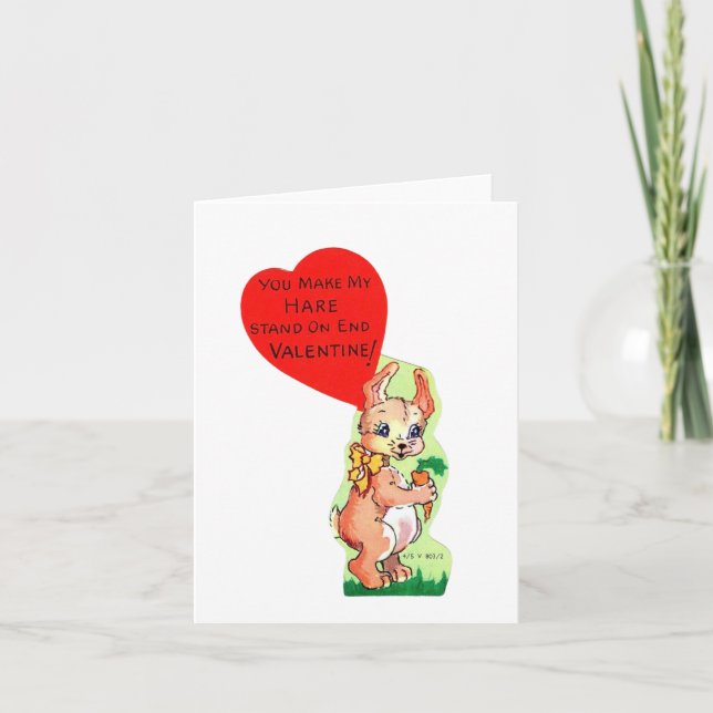 Vintage Hare Valentine Card (Front)