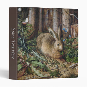 Vintage Hare Woodland Nature Dark Cottagecore 3 Ring Binder