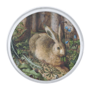 Vintage Hare Woodland Nature Dark Cottagecore Silver Finish Lapel Pin