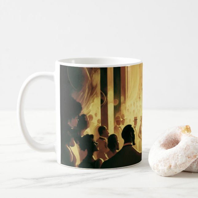 Vintage Harlem Club Abstract Coffee Mug (With Donut)