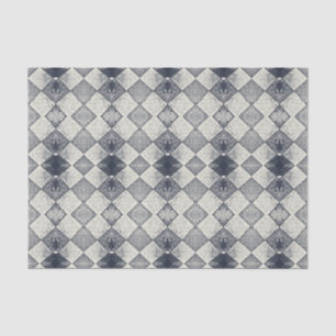 Vintage Harlequin Black And White Diamond Pattern Tissue Paper