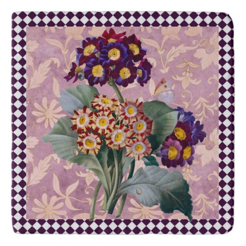Vintage Harlequin Garden Flower Panel  Trivet