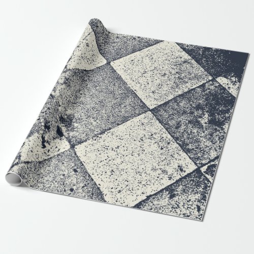 Vintage Harlequin Inspired Black And White Texture Wrapping Paper