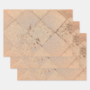 Vintage Harlequin Inspired Light Sepia Old Texture Wrapping Paper Sheets