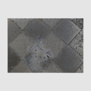 Vintage Harlequin Inspired Metallic Gray Texture Tissue Paper
