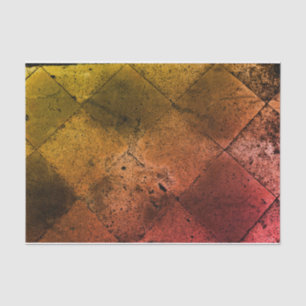 Vintage Harlequin Inspired Orange Rust Texture Tissue Paper