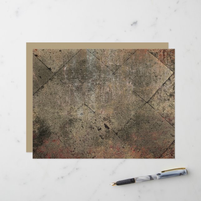 Vintage Harlequin Sepia Brown Black Grunge Texture (Front/Back In Situ)