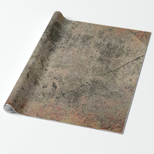 Vintage Harlequin Sepia Brown Black Grunge Texture Wrapping Paper