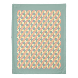 Vintage Harlequine Diagonal in Pastels Duvet Cover