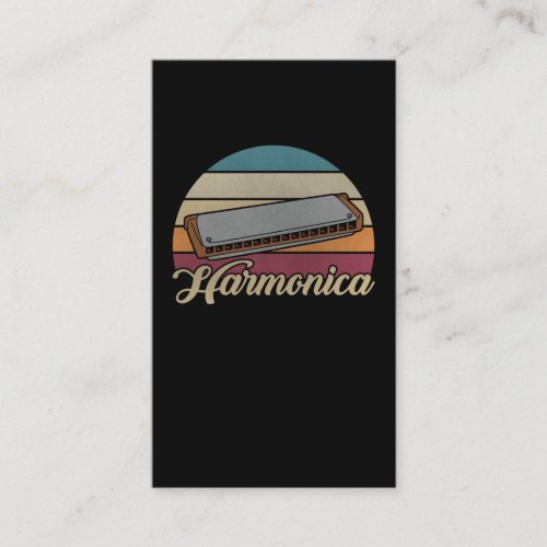 Vintage Harmonica Blues Musical Instrument Business Card