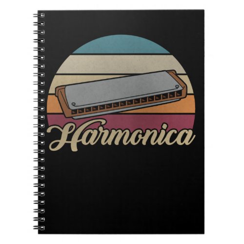 Vintage Harmonica Blues Musical Instrument Notebook