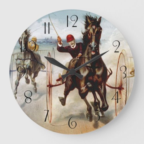 Vintage Harness Racing Large Clock