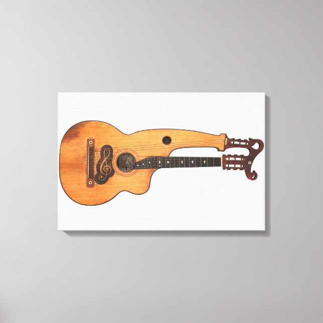VINTAGE HARP GUITAR 16x24 Canvas Print (Front)