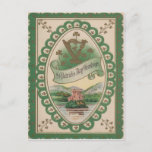 Vintage Harp Of Erin St Patrick's Day Card
