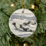 Vintage Harp Seals in Arctic Snow by Louis Fuertes Ceramic Ornament